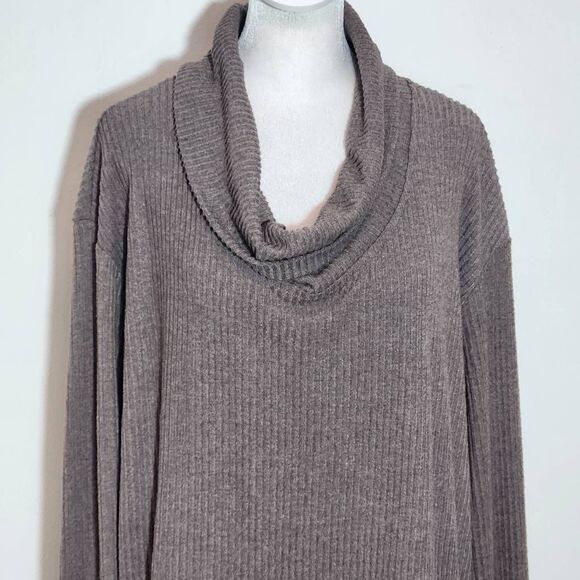 Jane and Delancey Brown Ribbed Knit Cowl Neck Pullover NWT Size XL - Picture 2 of 10